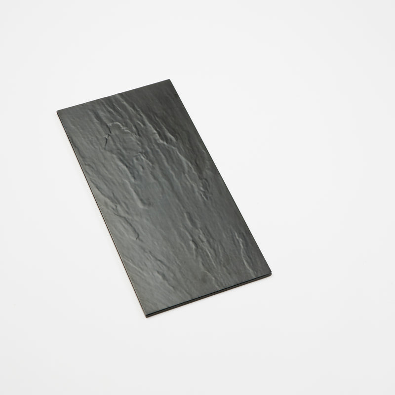 American Metalcraft Endurance 8.5" x 18" Flat Melamine Platter, Black, 12 /Case