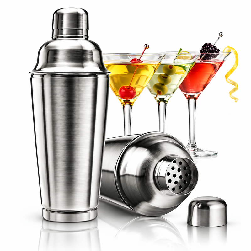 Final Touch 34 Oz Professional Cocktail Shaker, Stainless Steel