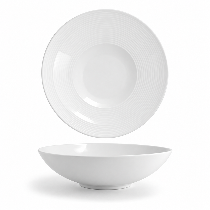 Front Of The House Spiral 48 Oz Wide Bowl, White 6 /Case