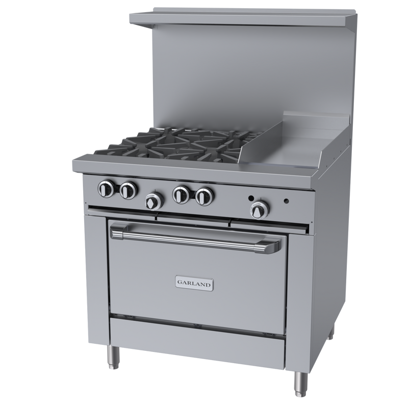 Garland G Starfire 36" Range with 4 Burners, 12" Griddle & Standard Oven Natural Gas 188,000 BTU
