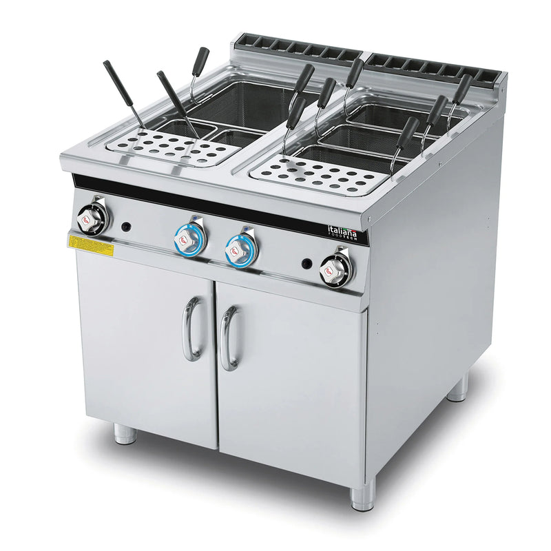 Italiana Food Tech 2 x 11 Gallons Double Tank Pasta Cooker, Electric