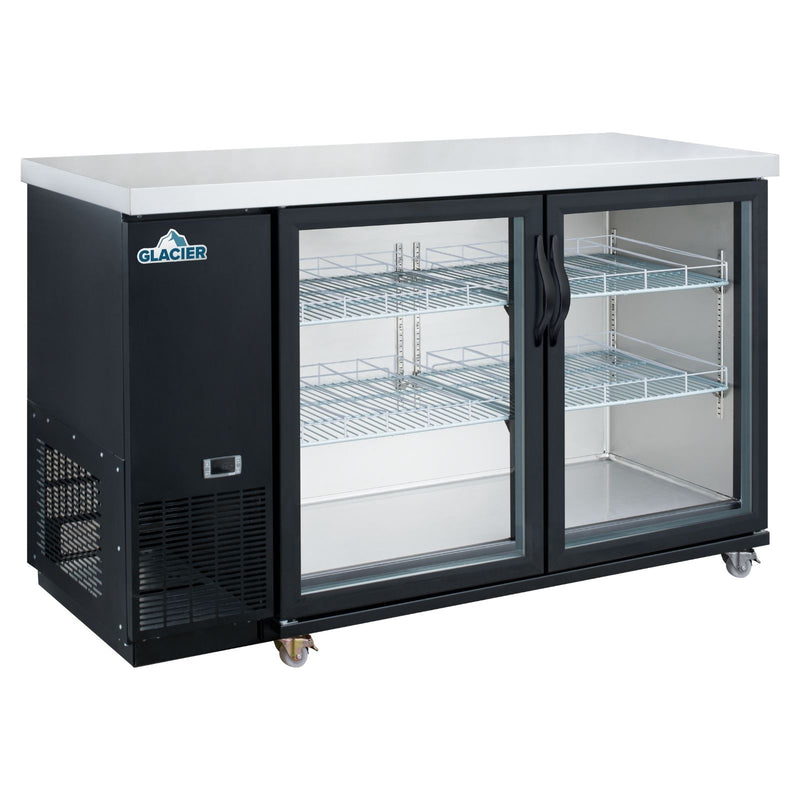 Glacier 50" Back Bar Refrigerator with 2 Glass Doors