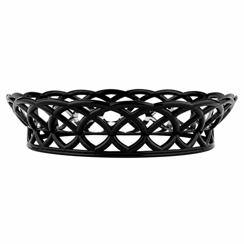 GET 10.5" Round Plastic Fast Food Basket, Black, 12 /Case