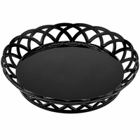 GET 10.5" Round Plastic Fast Food Basket, Black, 12 /Case