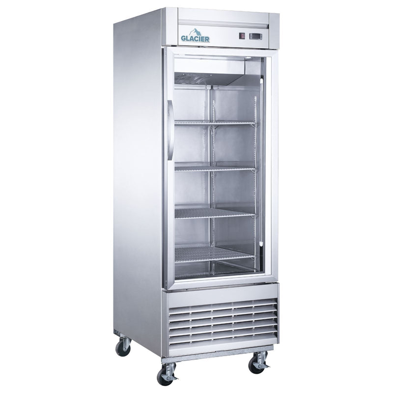 Glacier 27.5" Reach In Freezer with Single Glass Door