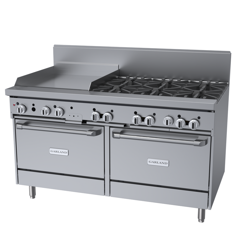 Garland G Starfire 60" Range with 6 Burners, 24" Griddle & 2 Convection Ovens Natural Gas