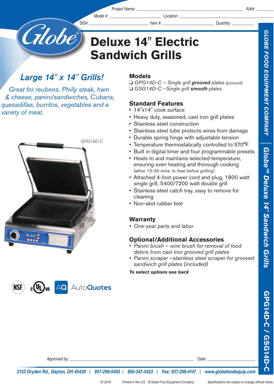 Spec Sheet