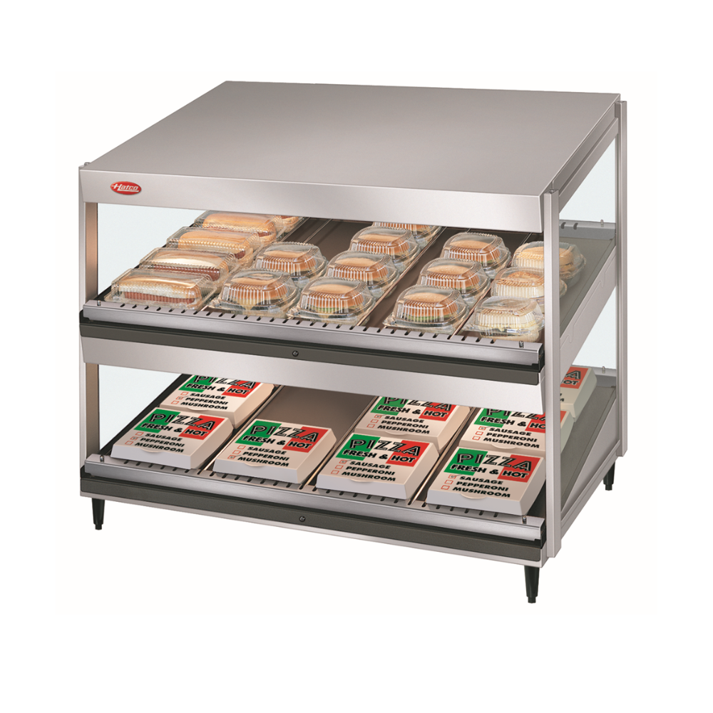 Hatco 30" Slanted Double Shelf Heated Merchandiser, Grey