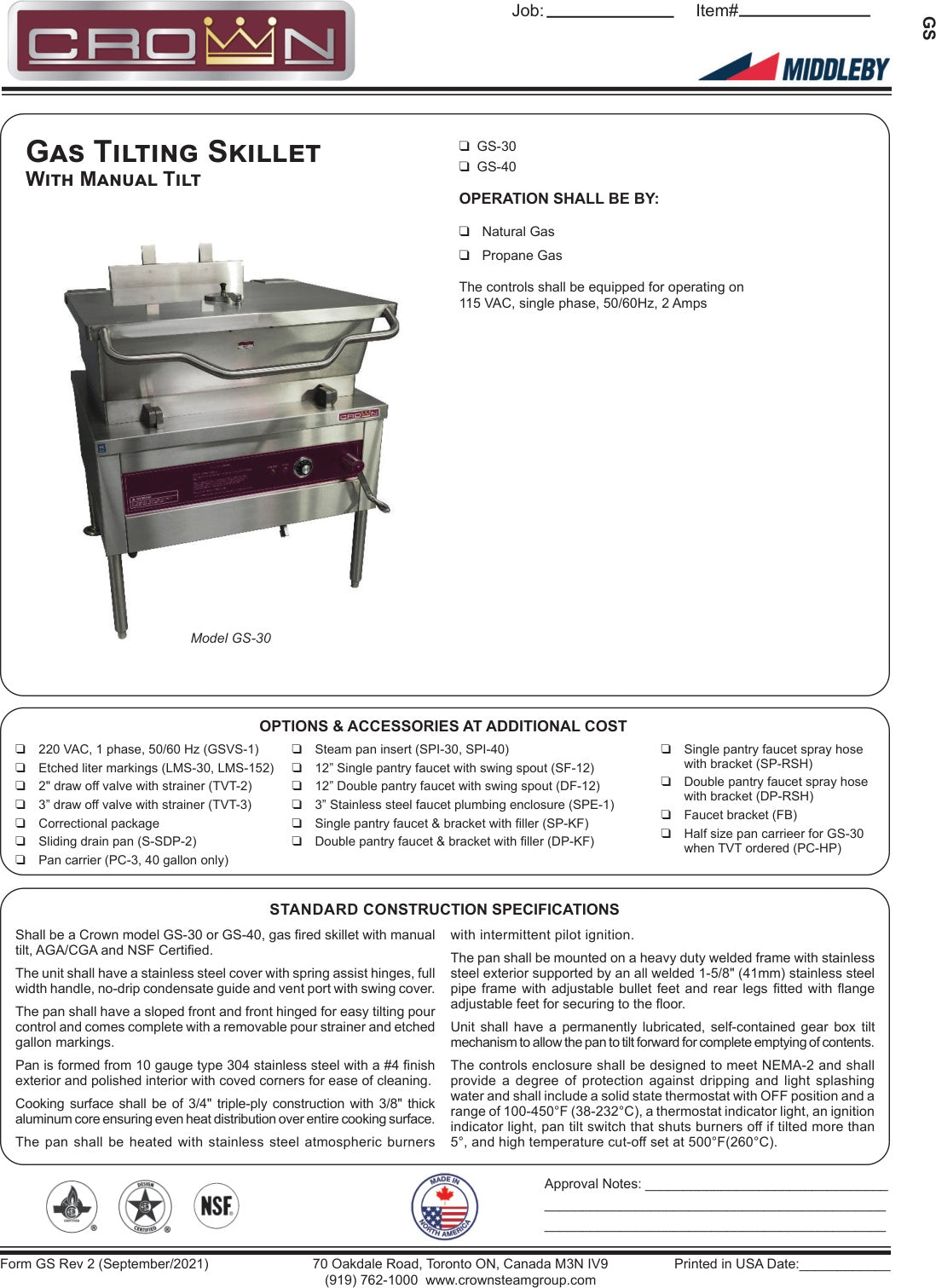 Spec Sheet
