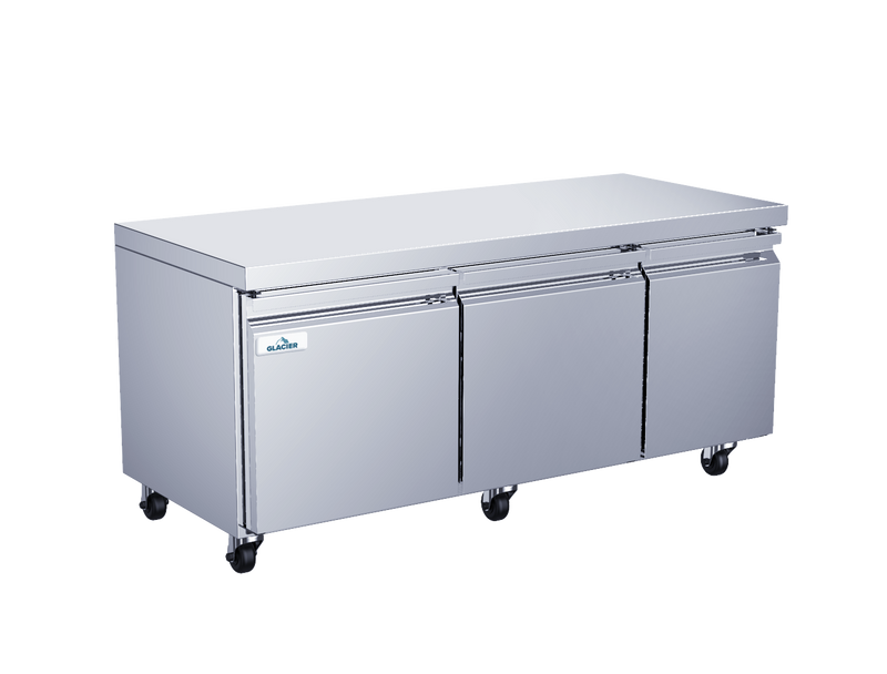 Glacier GUR-72 72" Undercounter Refrigerator with 3 Solid Doors