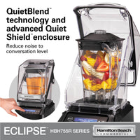 Hamilton Beach Eclipse 64 Oz Bar Blender with Quiet Shield, Variable Speed, 3 HP
