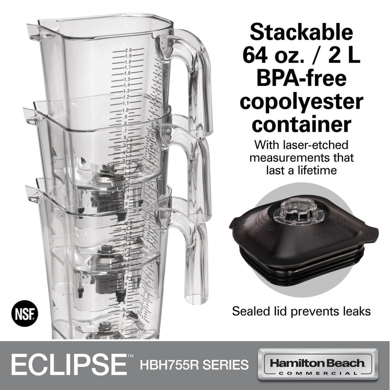 Hamilton Beach Eclipse 64 Oz Bar Blender with Quiet Shield, Variable Speed, 3 HP