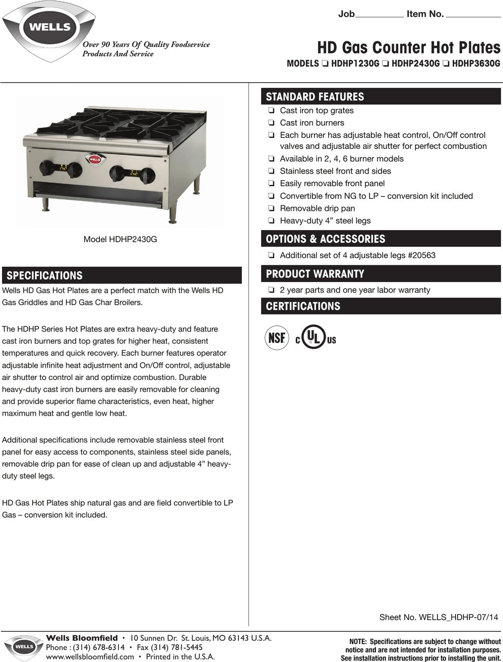 Spec Sheet