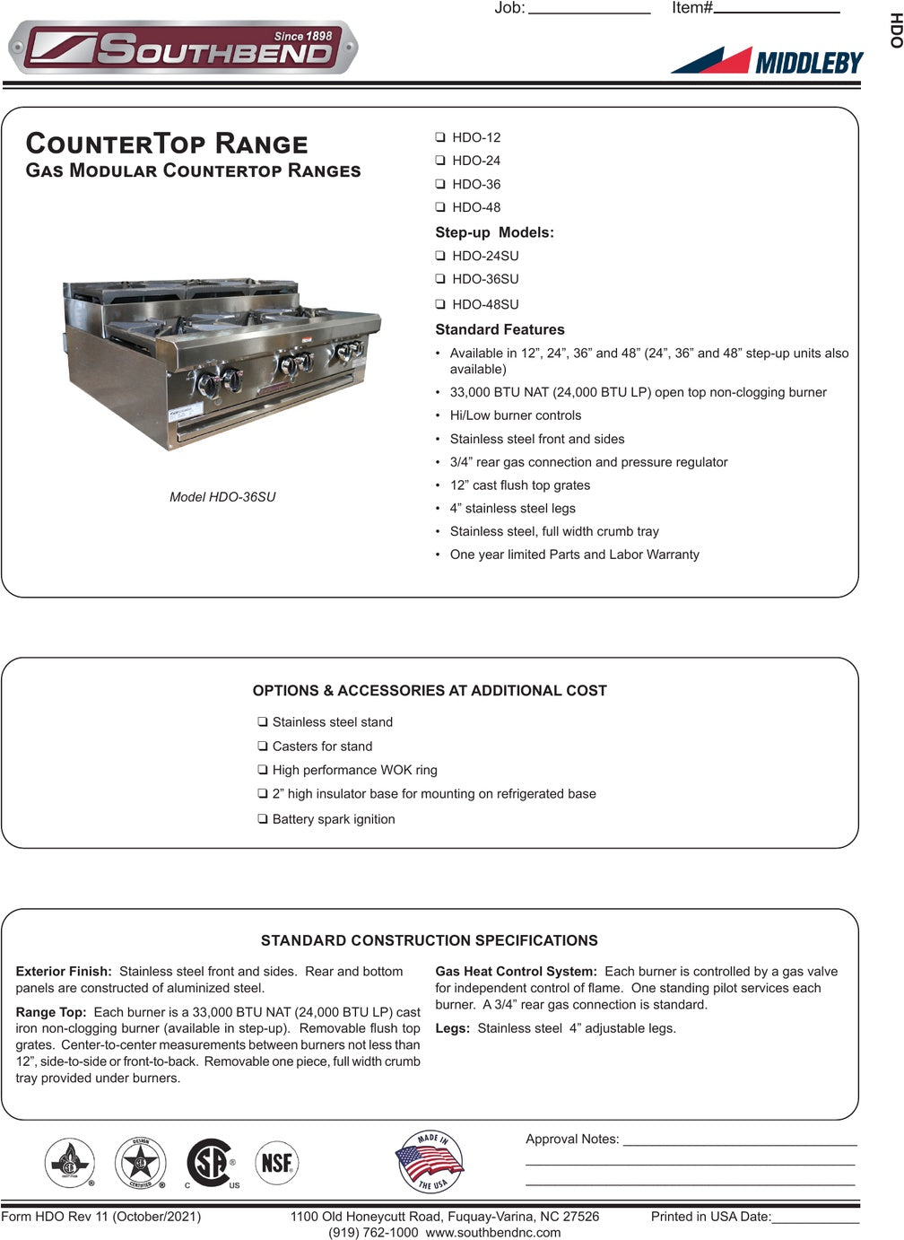 Spec Sheet