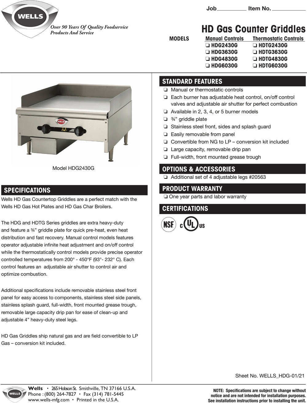 Spec Sheet