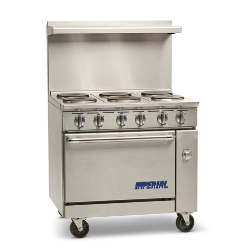 Imperial Restaurant 36" Electric Range with 6 Burners & Standard Oven 240V 1 Phase