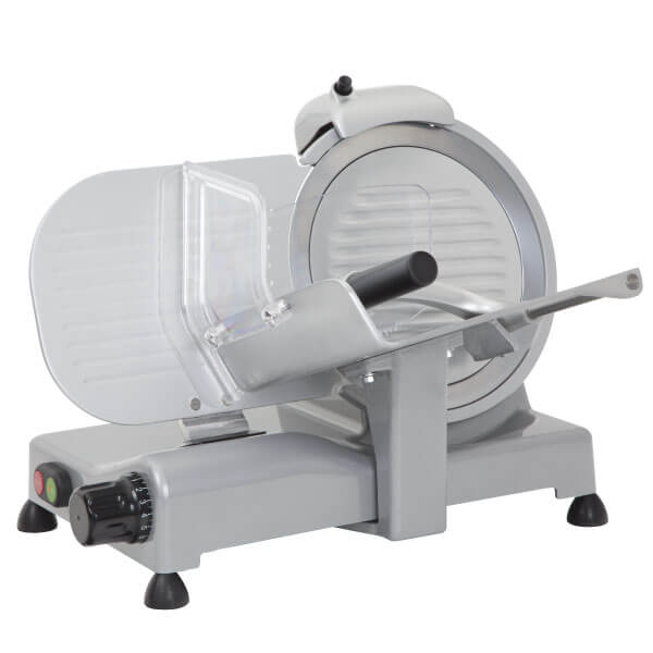 Greban Luxury 10" Meat Slicer with Black Knobs & Feet, 0.19 HP