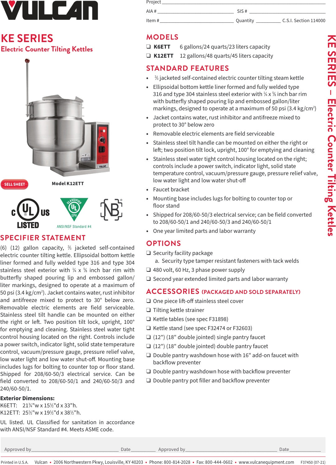 Spec Sheet