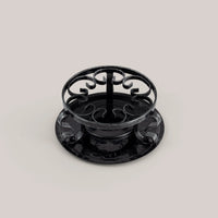 Swissmar Lugano 9 Piece Cast Iron Fondue Set, Metallic Black