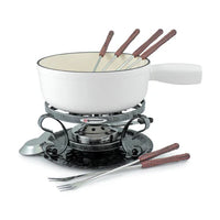 Swissmar Lugano 9-Piece Cast Iron Fondue Set, Matte White