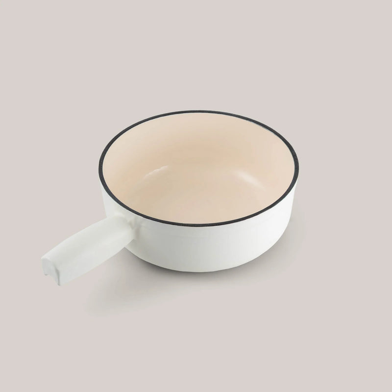 Swissmar Lugano 9-Piece Cast Iron Fondue Set, Matte White