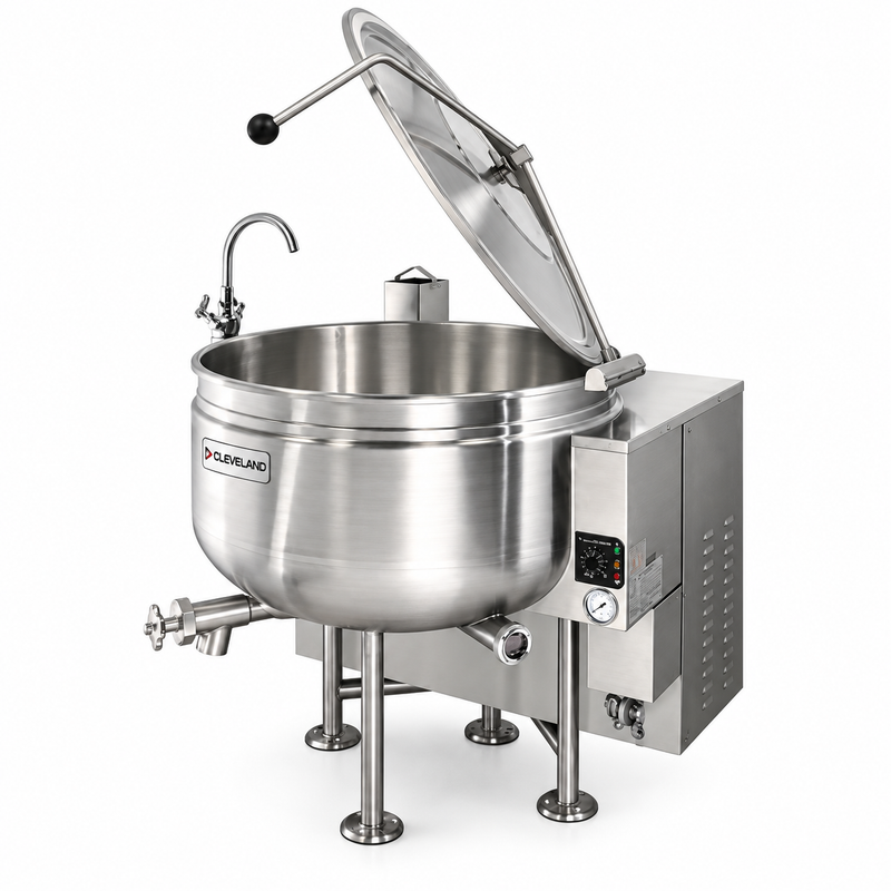 Cleveland 40 Gallon Stationary Steam Kettle, Natural Gas, Full Steam Jacket