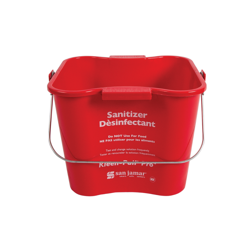 San Jamar 6 Qt Sanitizing Bucket, Red