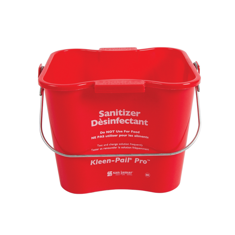 San Jamar 3 Qt Sanitizing Bucket, Red