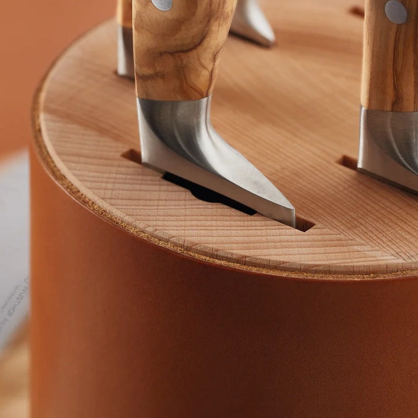 Wusthof Amici Leather Wrapped Knife Block