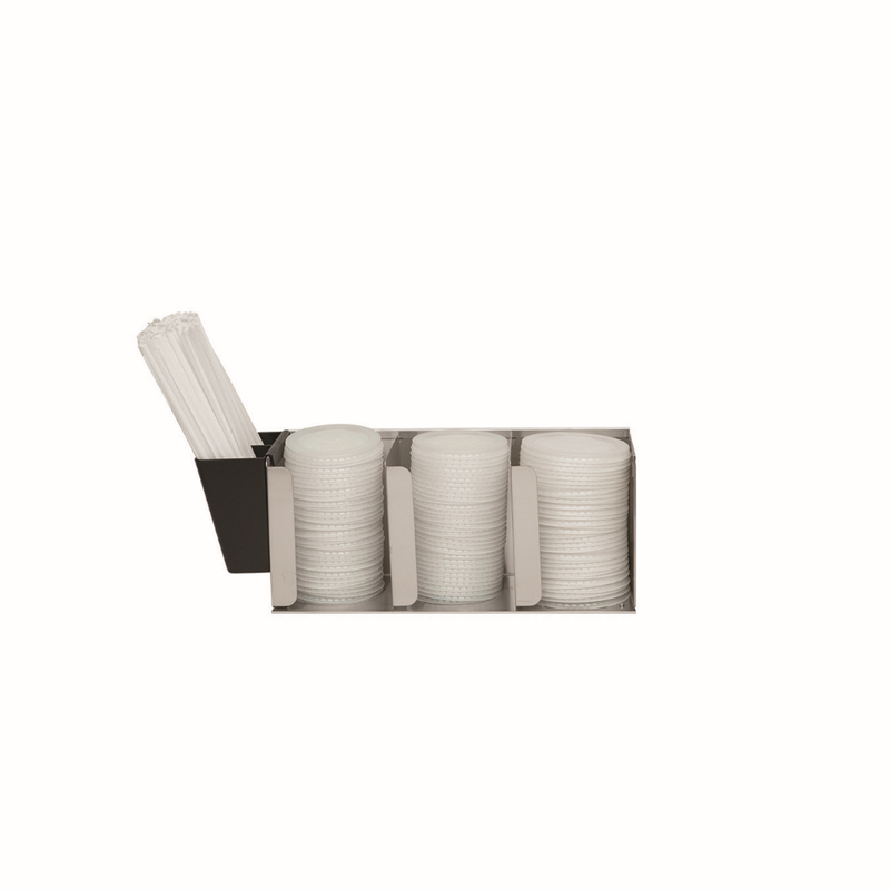 San Jamar Lid Organizer with 3 Stacks & Adjustable Dividers, Stainless Steel