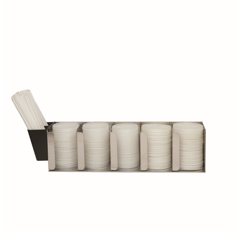 San Jamar Lid Organizer with 5 Stacks & Adjustable Dividers, Stainless Steel
