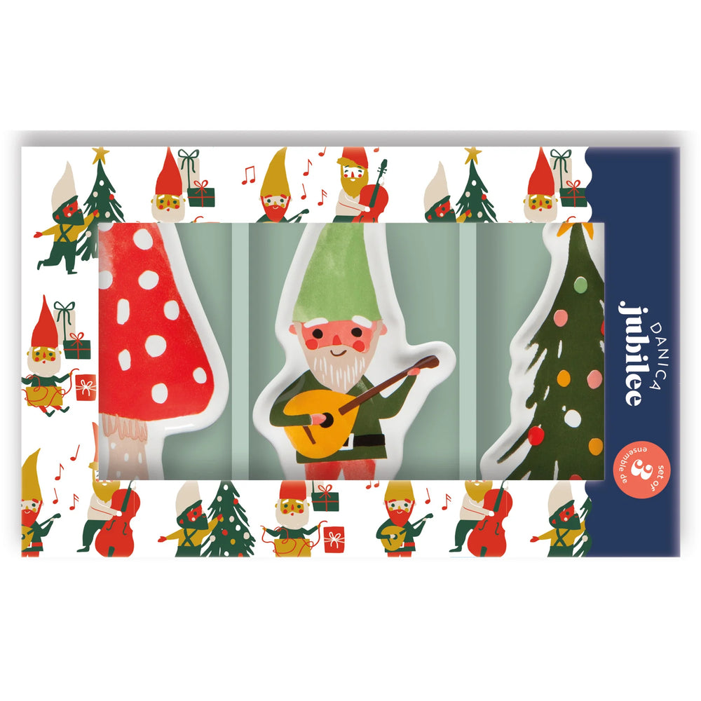Jubilee Gnome For The Holidays Shaped Dish, Set of 3