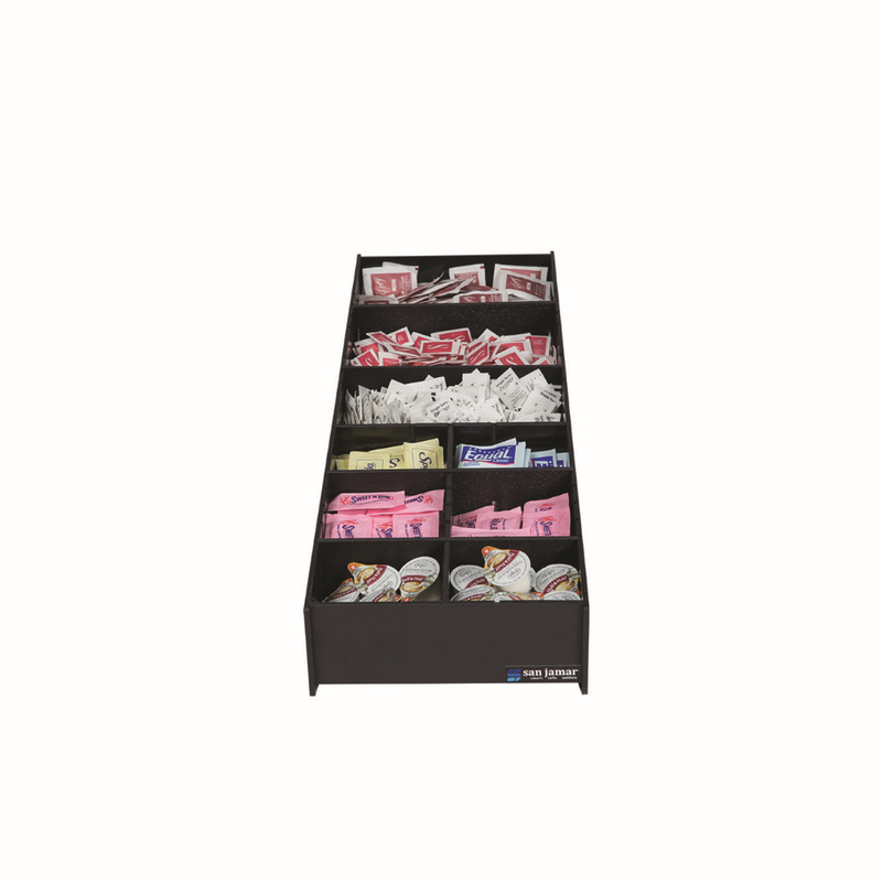 San Jamar Condiment & Straw Organizer, Black, 25.2" x 8.2" x 9.5"