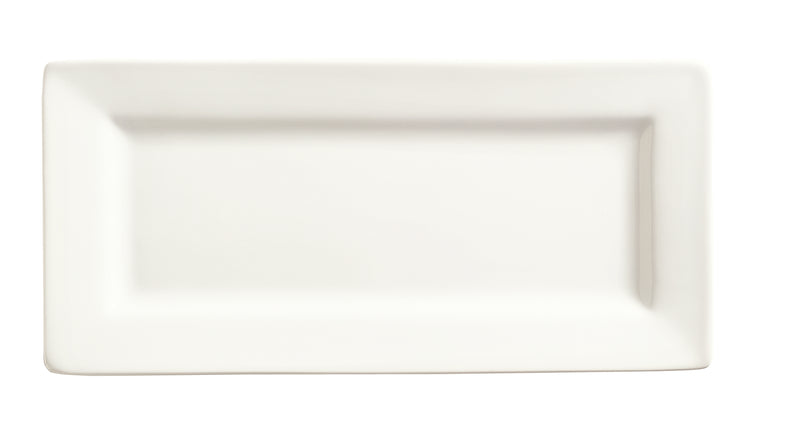Libbey Slate 11" x 5" Wide Rim Rectangle Plate, White 12 /Case