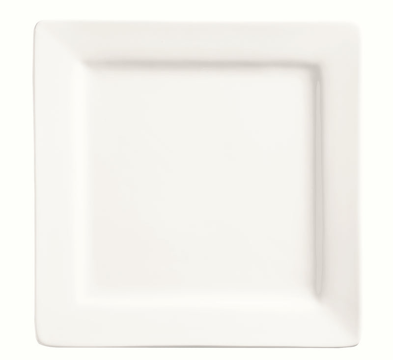 Libbey Slate 7.25" Wide Rim Square Plate, White 24 /Case