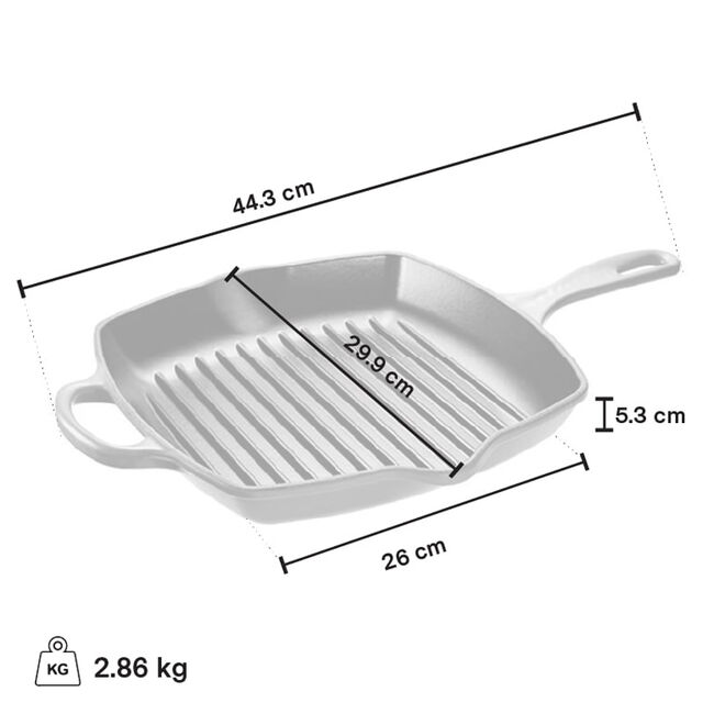 Le Creuset 10.25" Square Skillet Grill, Blueberry