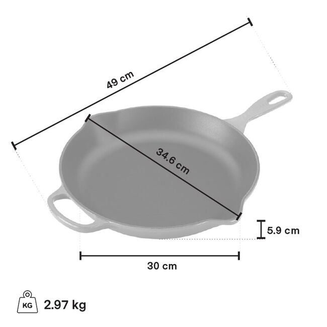Le Creuset 11.75" Round Skillet, Oyster