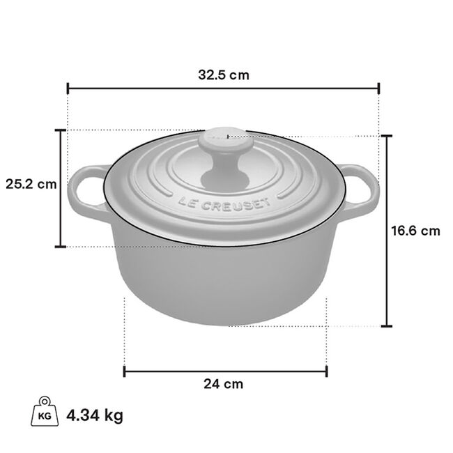 Le Creuset 4.2 Litre Round Dutch Oven, Oyster