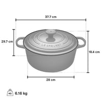Le Creuset White 6.7 Litre Round Dutch Oven with Stainless Steel Knob