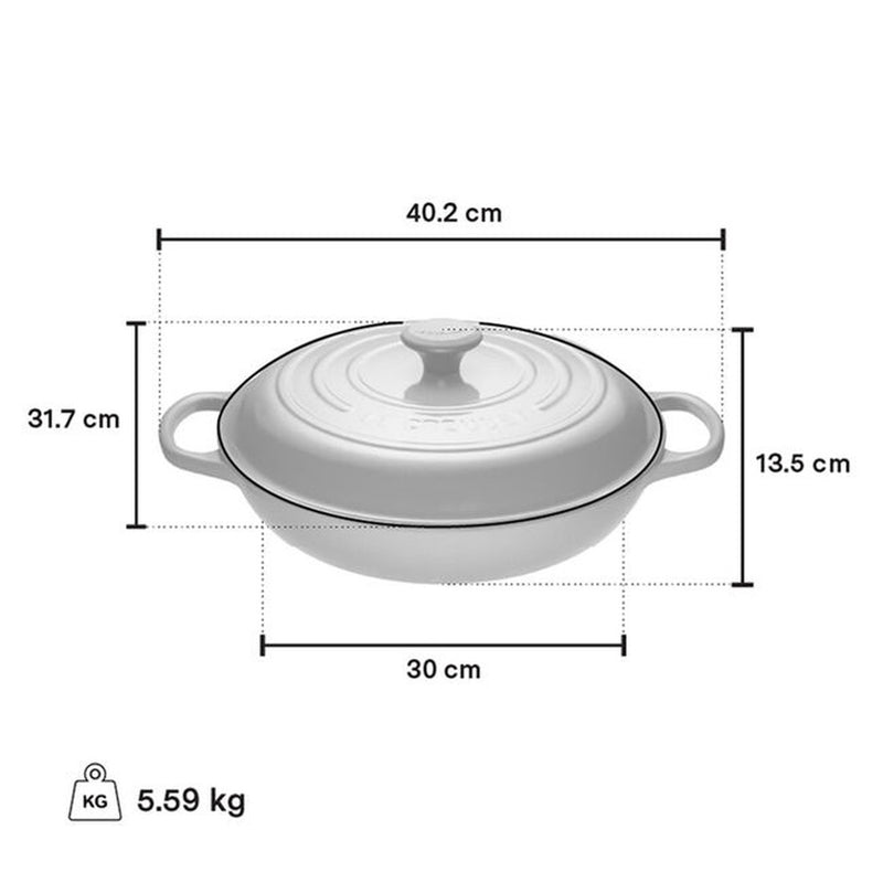 Le Creuset 3.5 Litre Braiser, Bleu Riviera