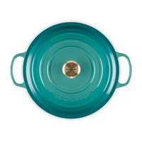 Le Creuset 6.2 Litre Shallow Round French Oven, Bleu Riviera