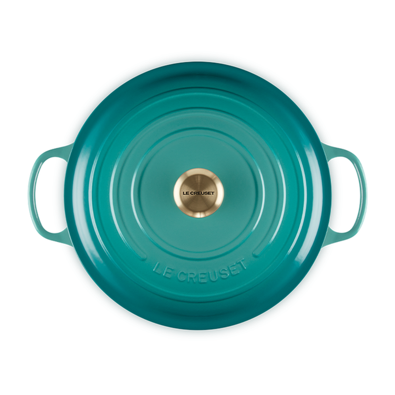 Le Creuset 6.2 Litre Shallow Round French Oven, Bleu Riviera