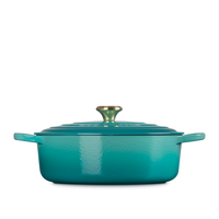 Le Creuset 6.2 Litre Shallow Round French Oven, Bleu Riviera