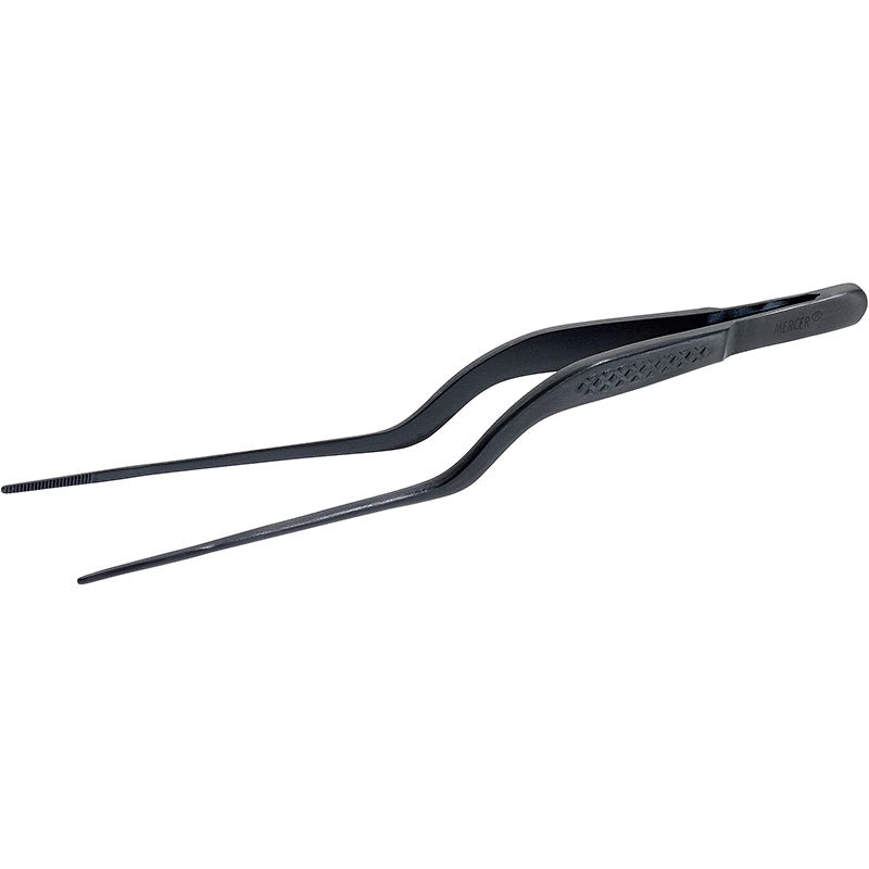 Mercer Precision Plus 8" Offset Tip Plating Tongs, Black