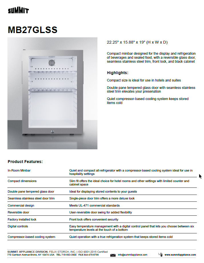 Specs Sheet