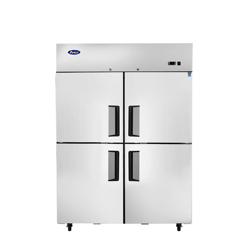 Atosa 51" Reach In Refrigerator with 4 x 1/2 Size Divided Doors & Top Mount Compressor