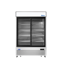 Atosa MCF8709GR 54" Merchandiser Refrigerator with 2 Glass Sliding Doors, Stainless Steel Exterior