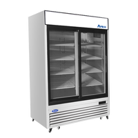 Atosa MCF8709GR 54" Merchandiser Refrigerator with 2 Glass Sliding Doors, Stainless Steel Exterior