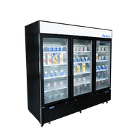 Atosa  MCF8724GR 81" Merchandiser Refrigerator with 3 Glass Swing Doors, Black Exterior