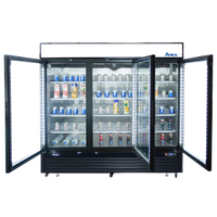 Atosa MCF8728GR 82" Merchandiser Freezer with 3 Glass Swing Doors, Black Exterior